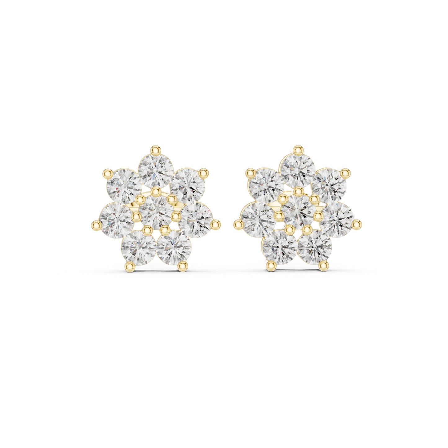 Round Cluster Lab Grown Diamond Earrings