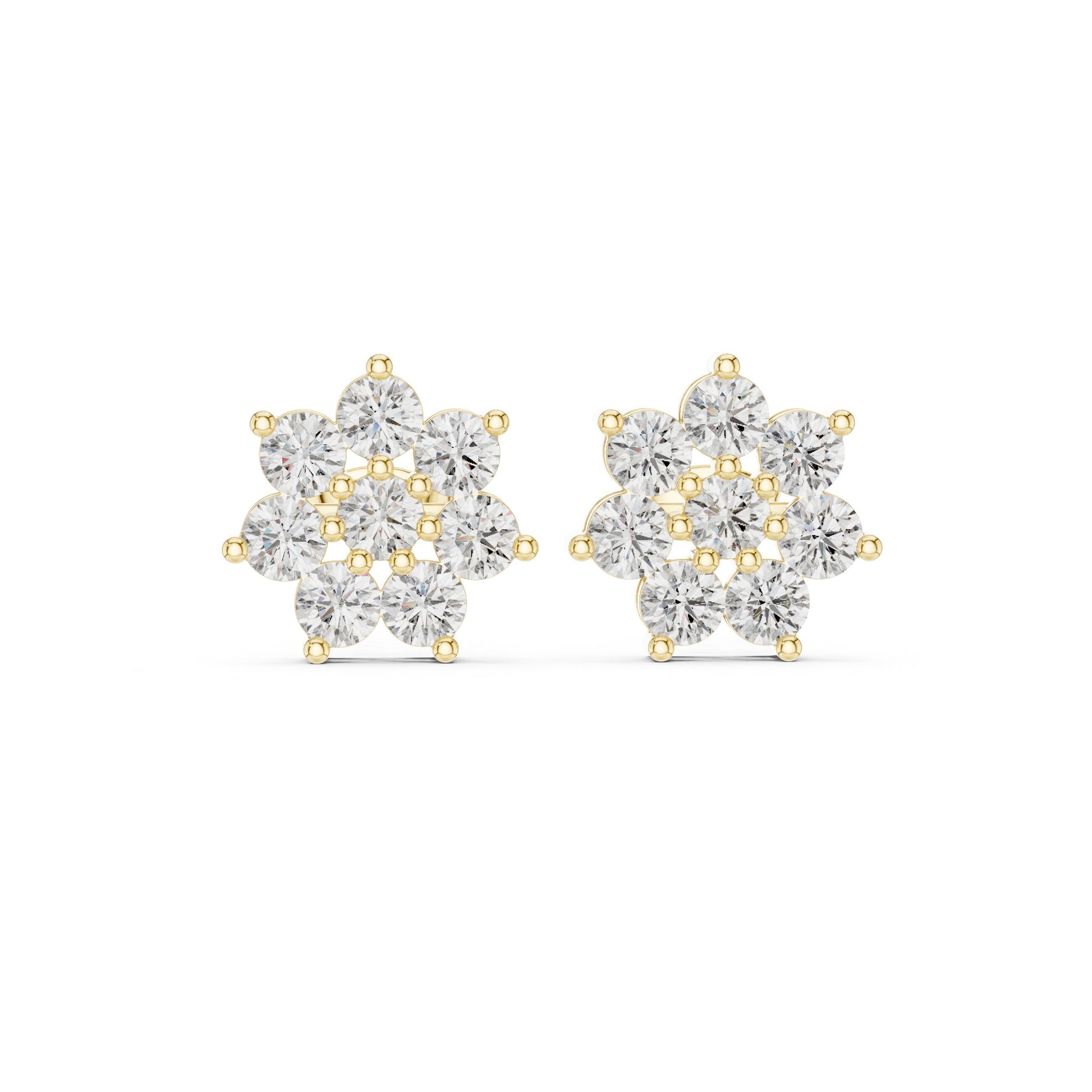 Round Cluster Lab Grown Diamond Earrings