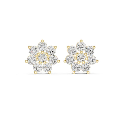 Round Cluster Lab Grown Diamond Earrings