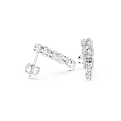Mixed Shape Lab Grown Diamond Climber Earrings