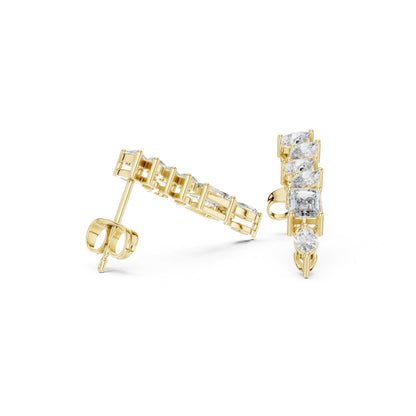 Mixed Shape Lab Grown Diamond Climber Earrings