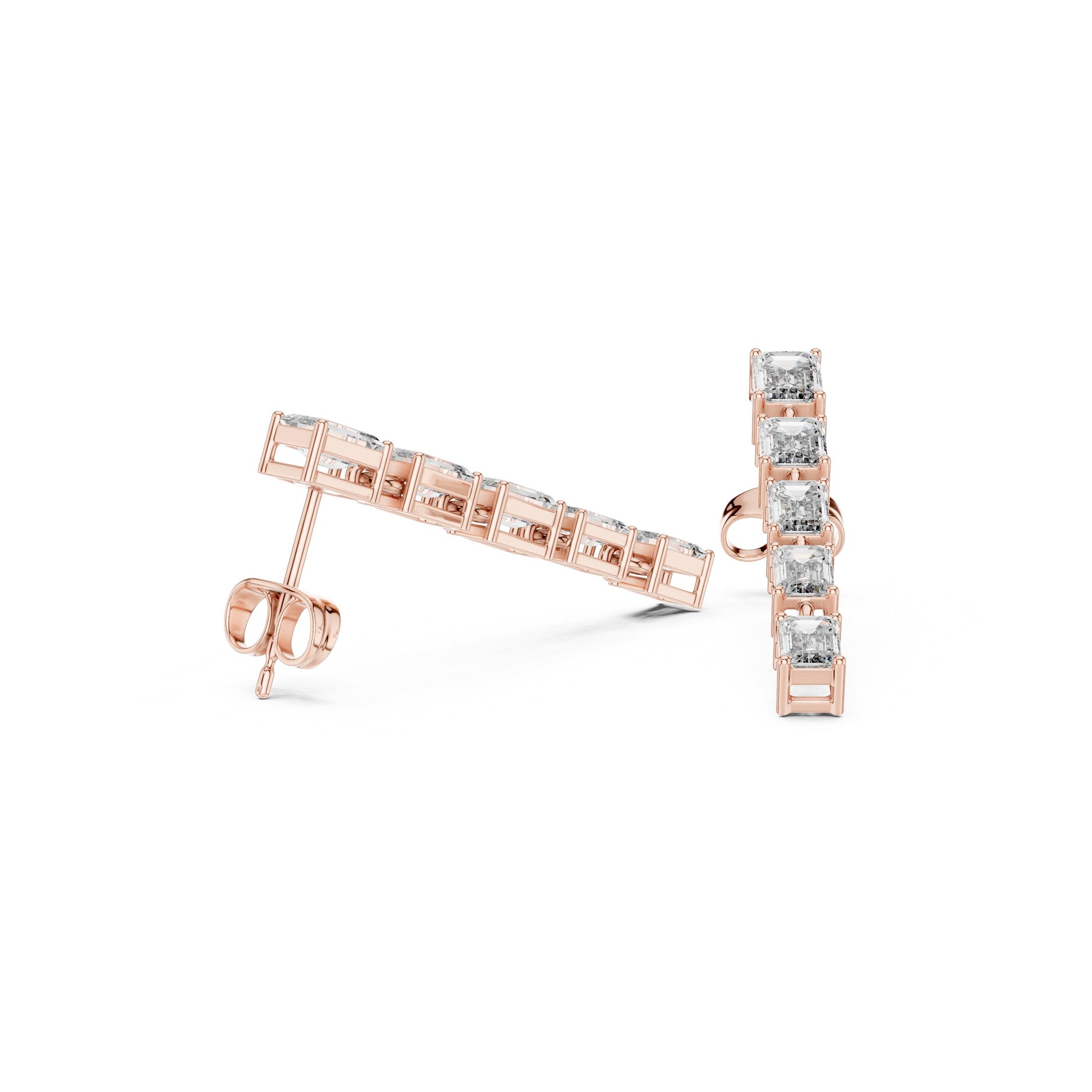 Emerald Climber Lab Grown Diamond Earrings