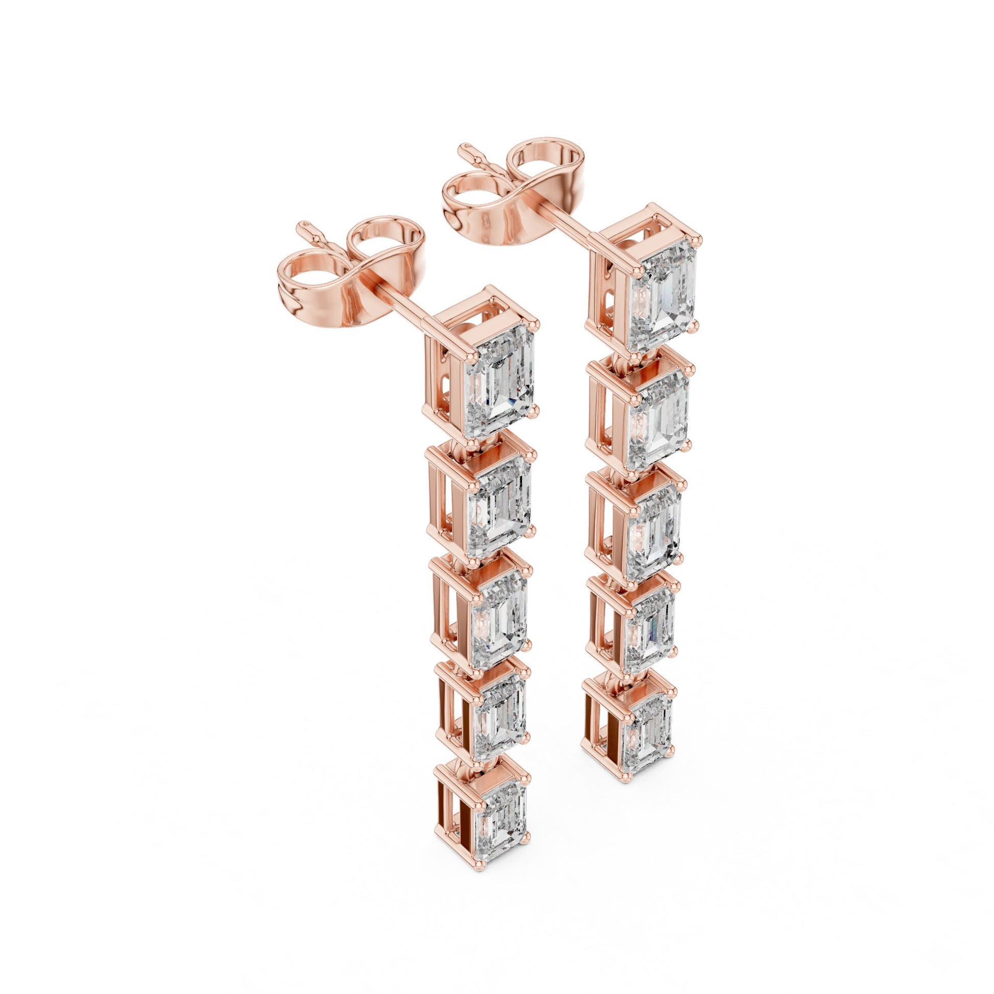 Emerald Climber Lab Grown Diamond Earrings