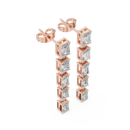 Emerald Climber Lab Grown Diamond Earrings