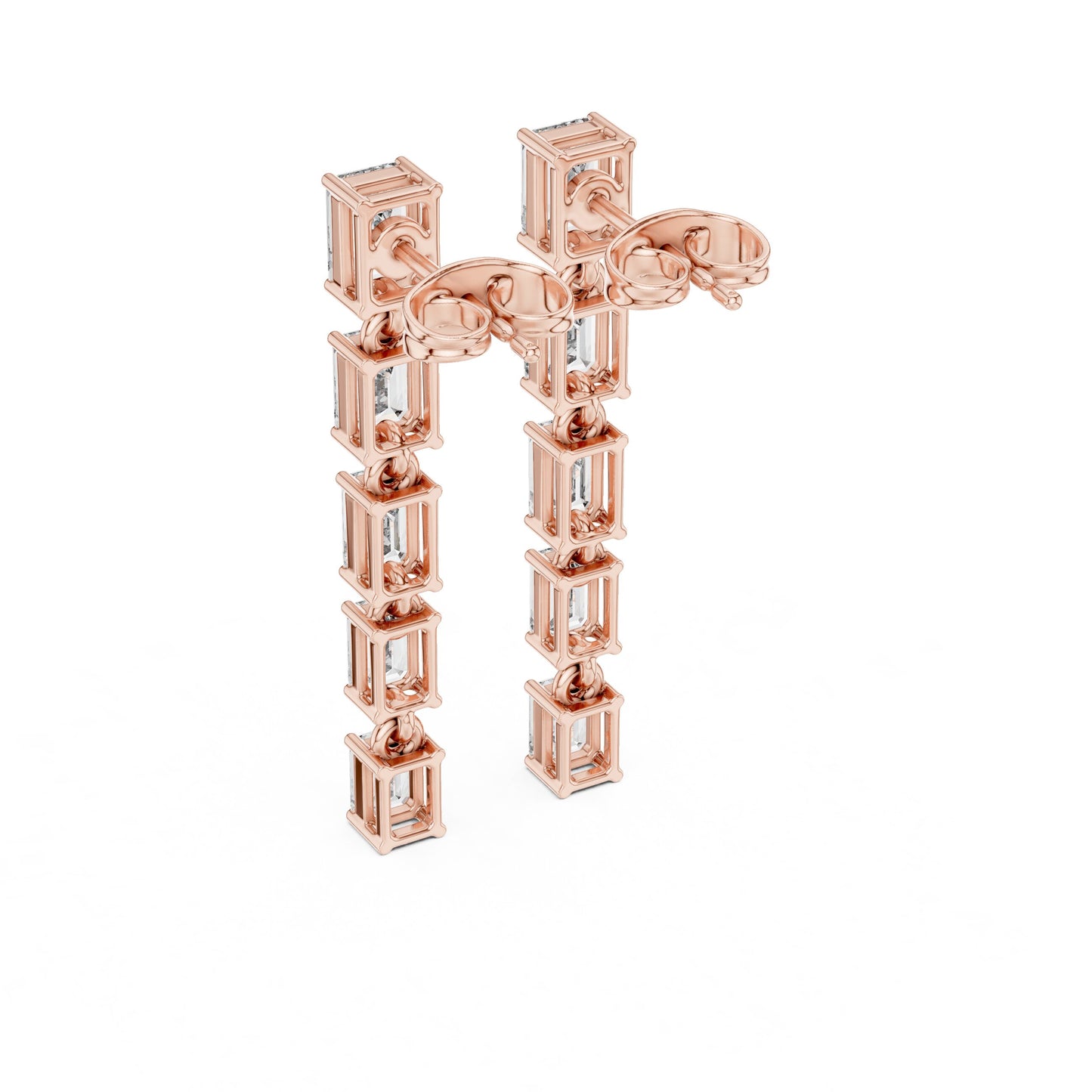 Emerald Climber Lab Grown Diamond Earrings