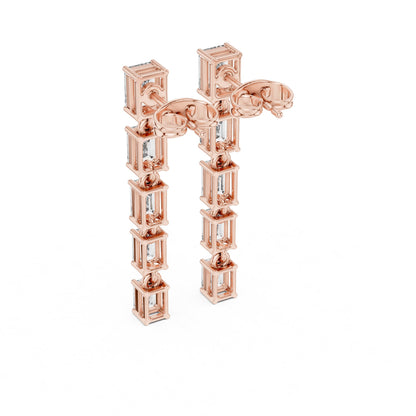 Emerald Climber Lab Grown Diamond Earrings