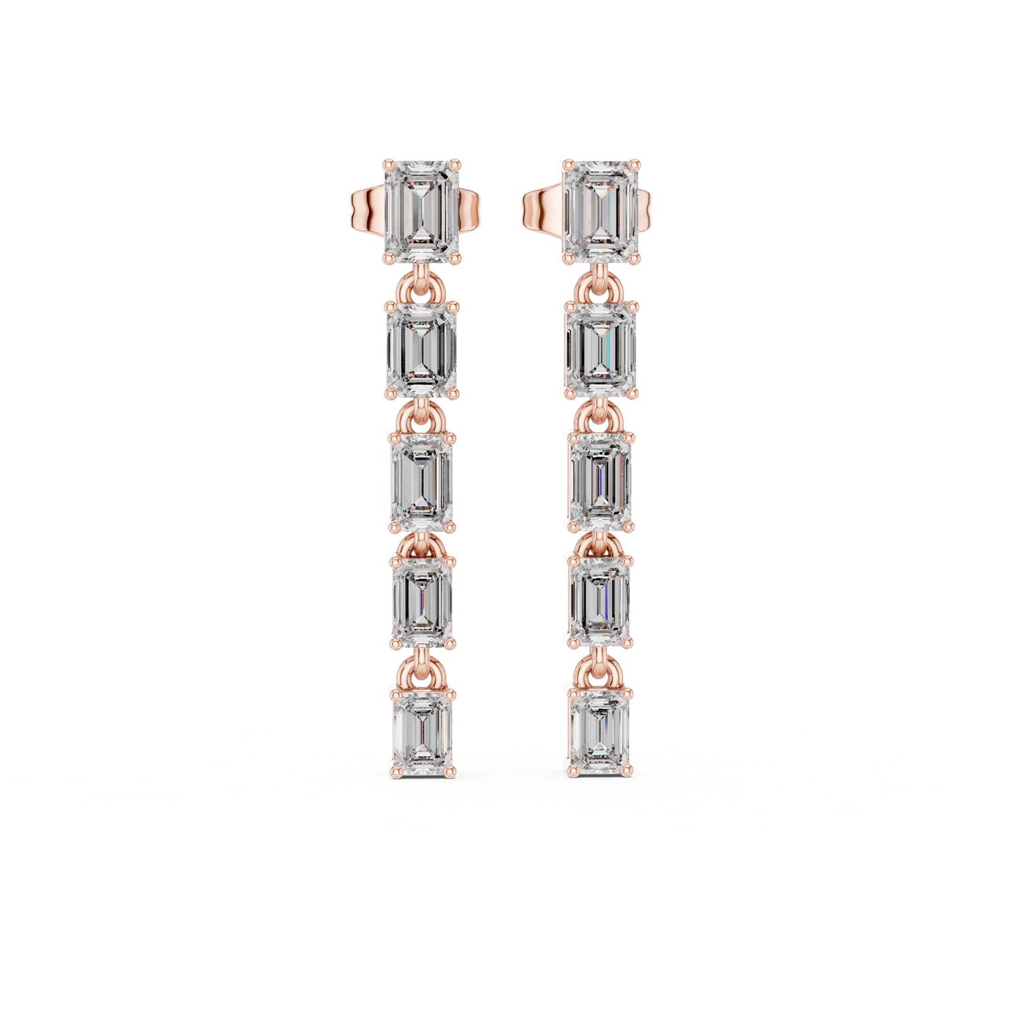 Emerald Climber Lab Grown Diamond Earrings