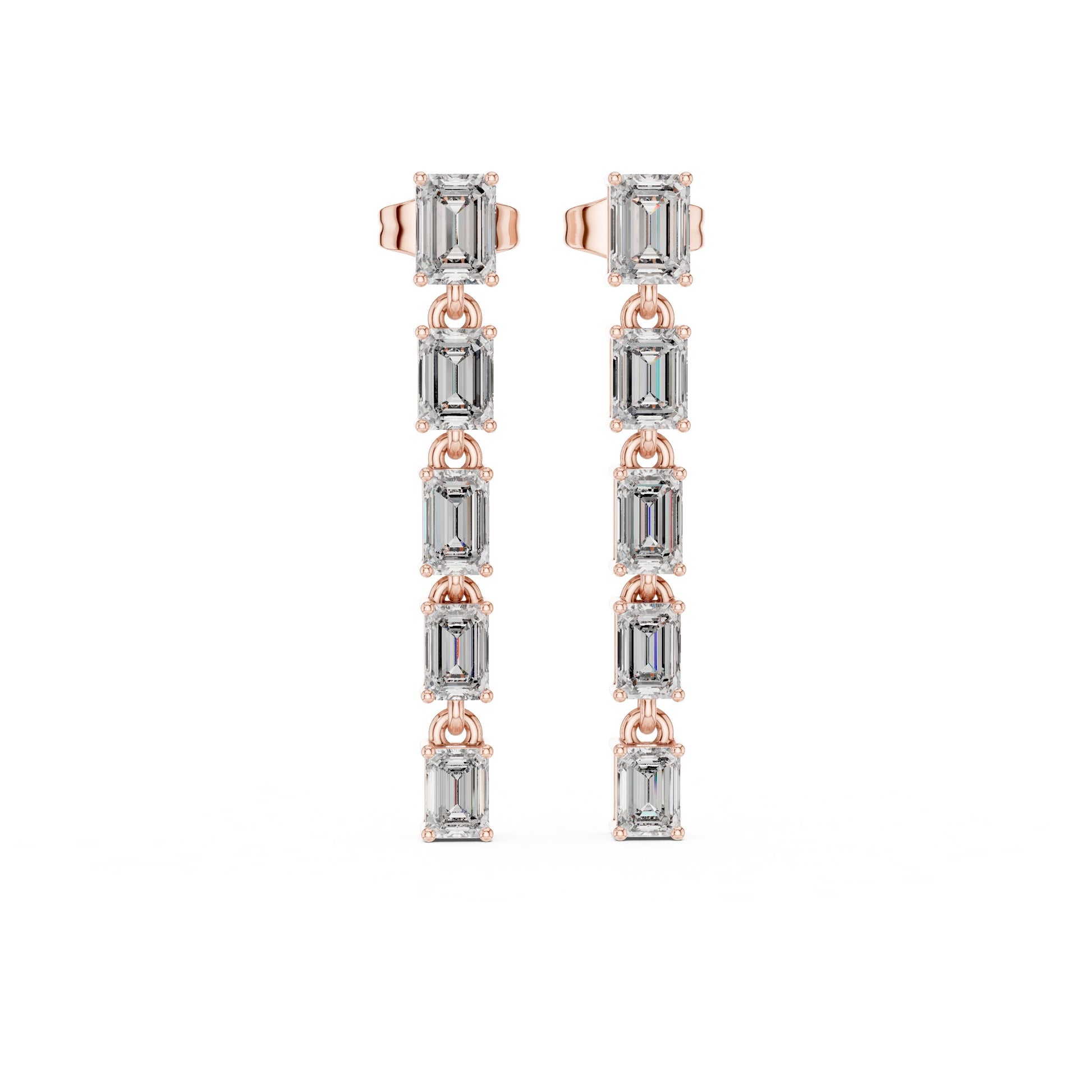 Emerald Climber Lab Grown Diamond Earrings