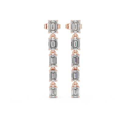 Emerald Climber Lab Grown Diamond Earrings
