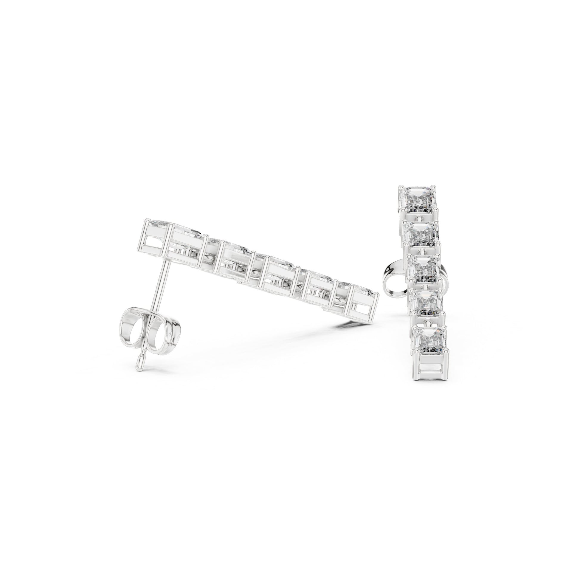 Emerald Climber Lab Grown Diamond Earrings