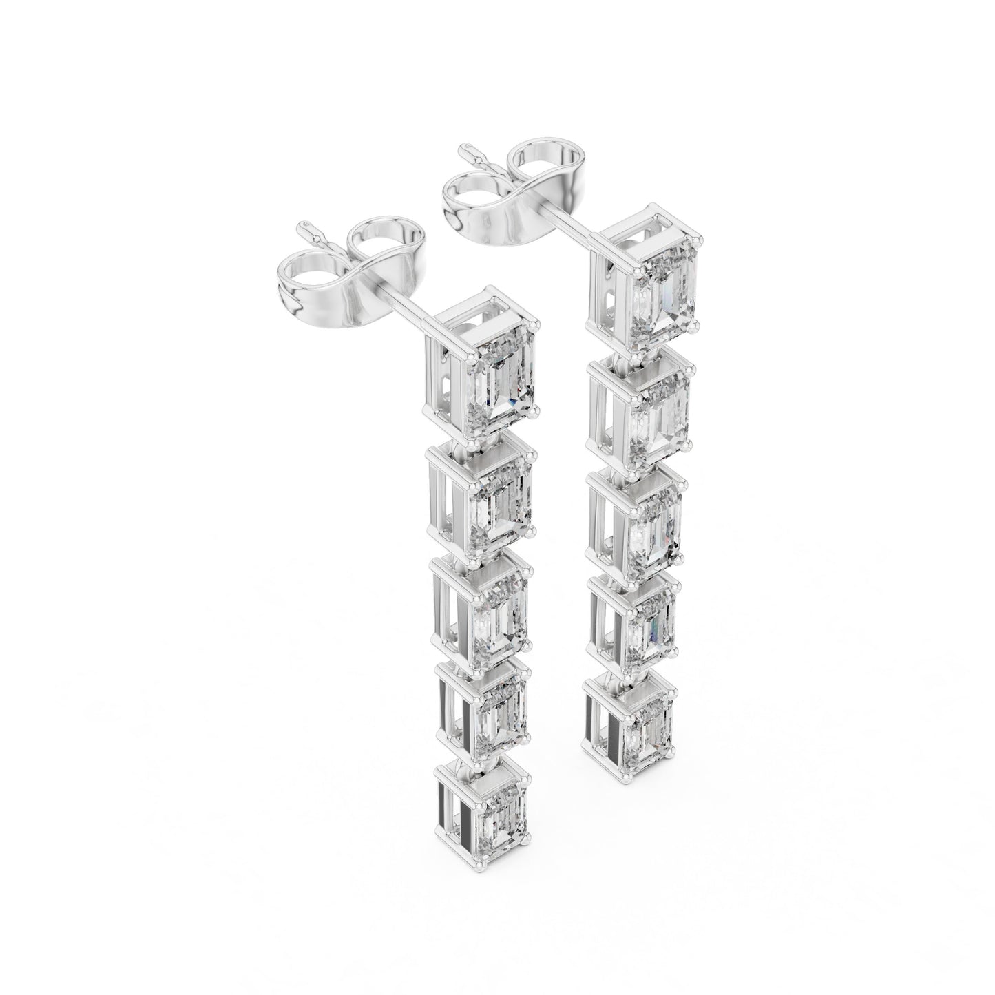 Emerald Climber Lab Grown Diamond Earrings