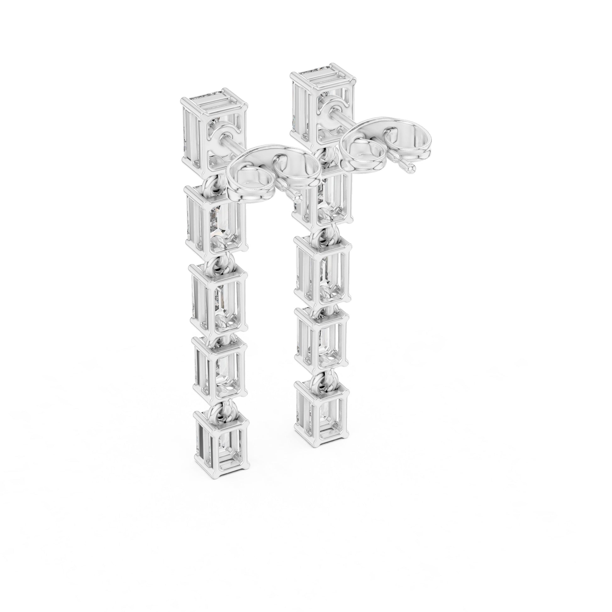 Emerald Climber Lab Grown Diamond Earrings