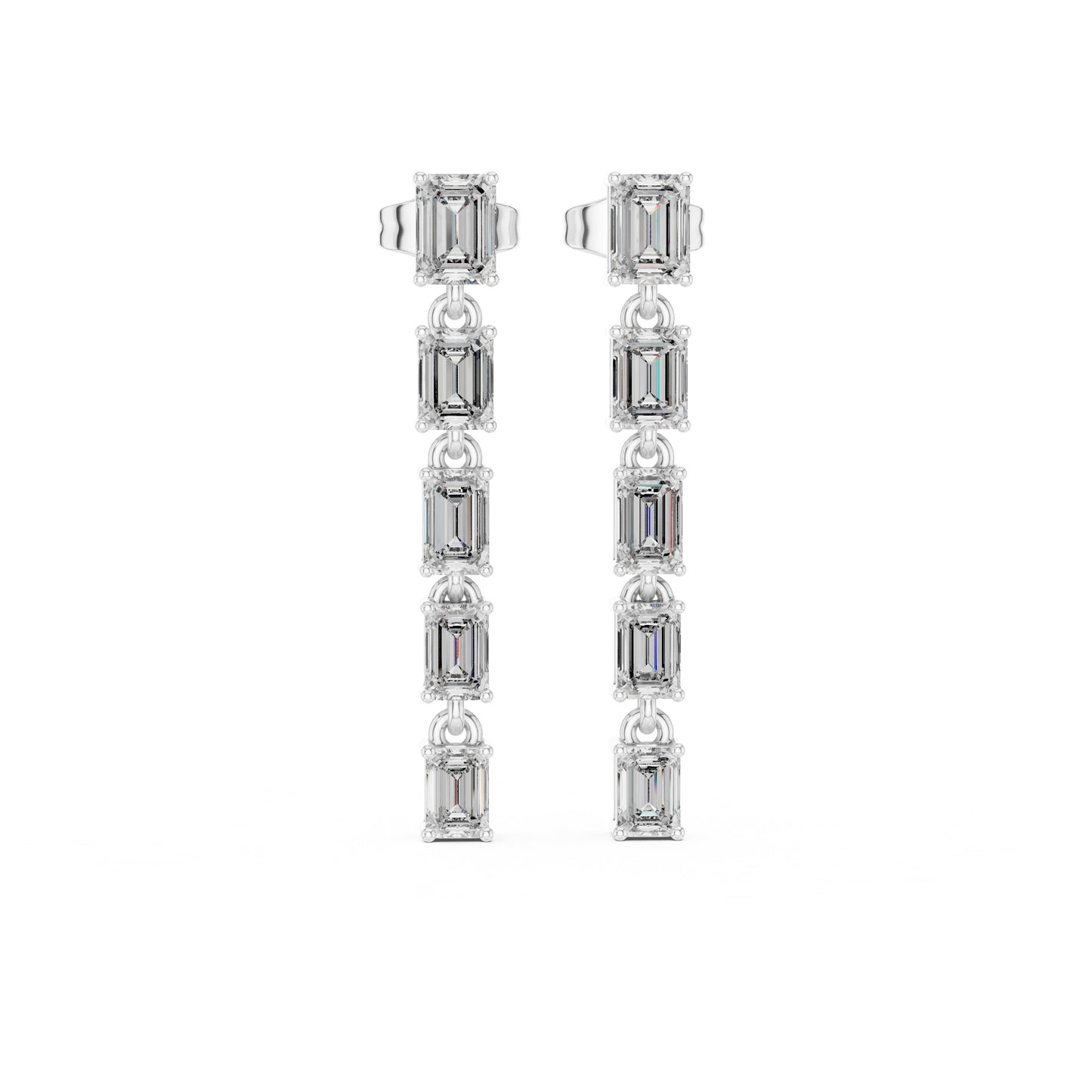 Emerald Climber Lab Grown Diamond Earrings