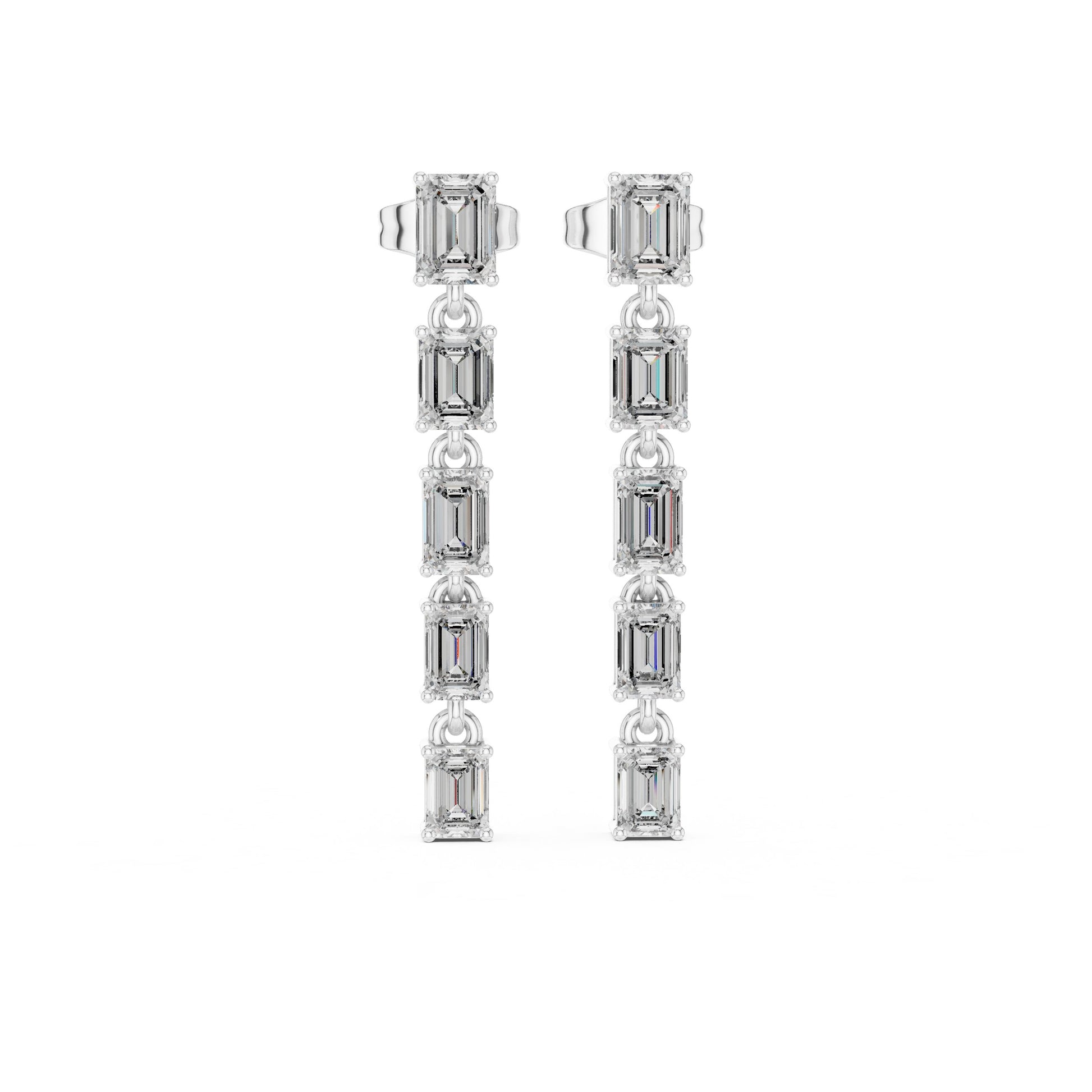 Emerald Climber Lab Grown Diamond Earrings