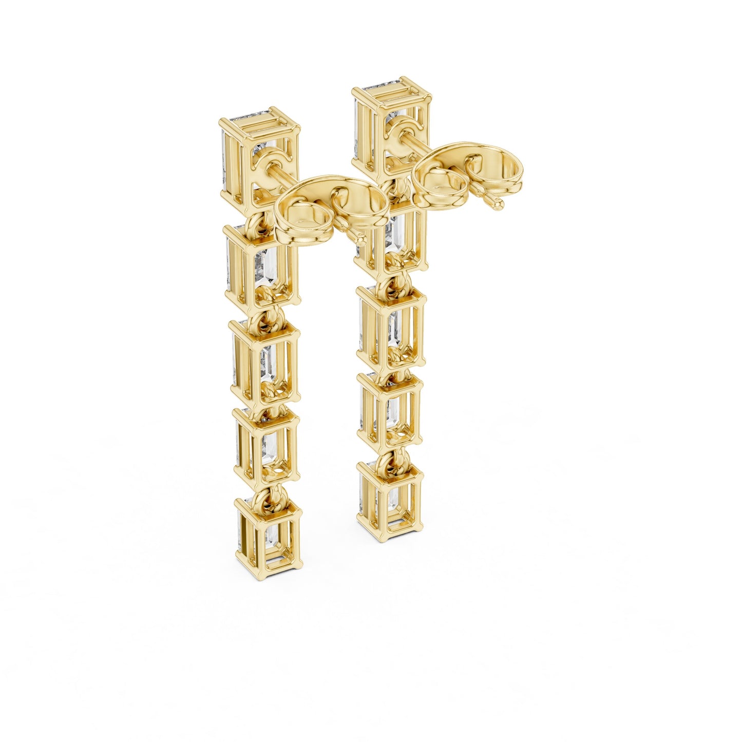 Emerald Climber Lab Grown Diamond Earrings