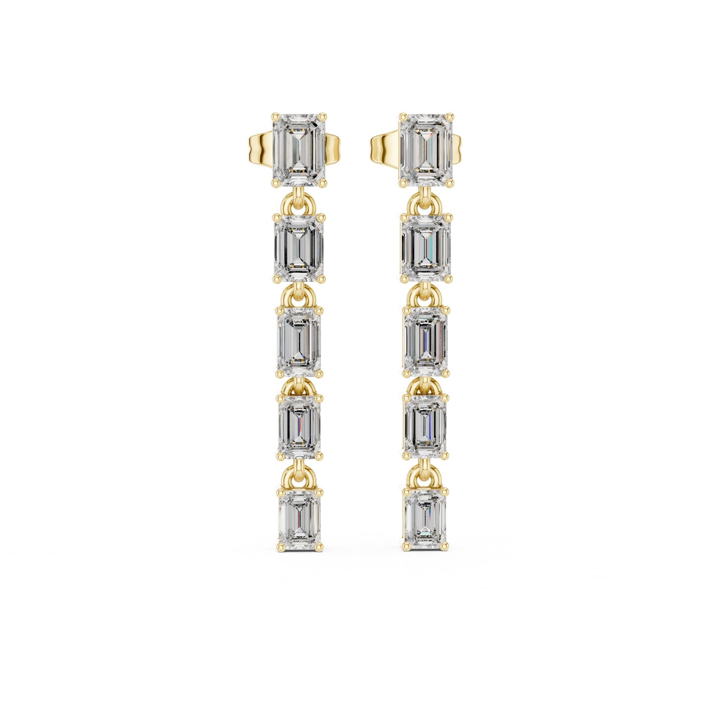 Emerald Climber Lab Grown Diamond Earrings