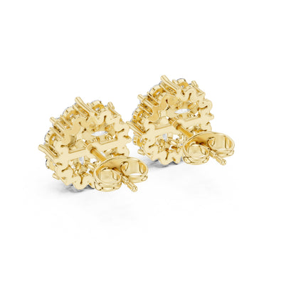 Mixed Shape Lab Grown Diamond Cluster Earrings