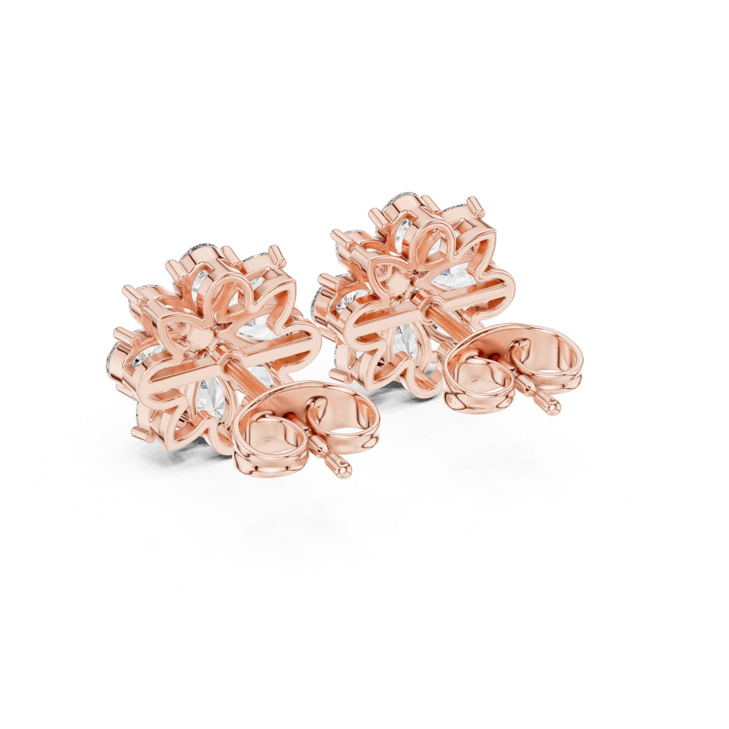 Mixed Shape Lab Grown Diamond Cluster Earrings
