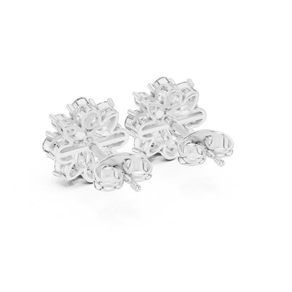 Mixed Shape Lab Grown Diamond Cluster Earrings