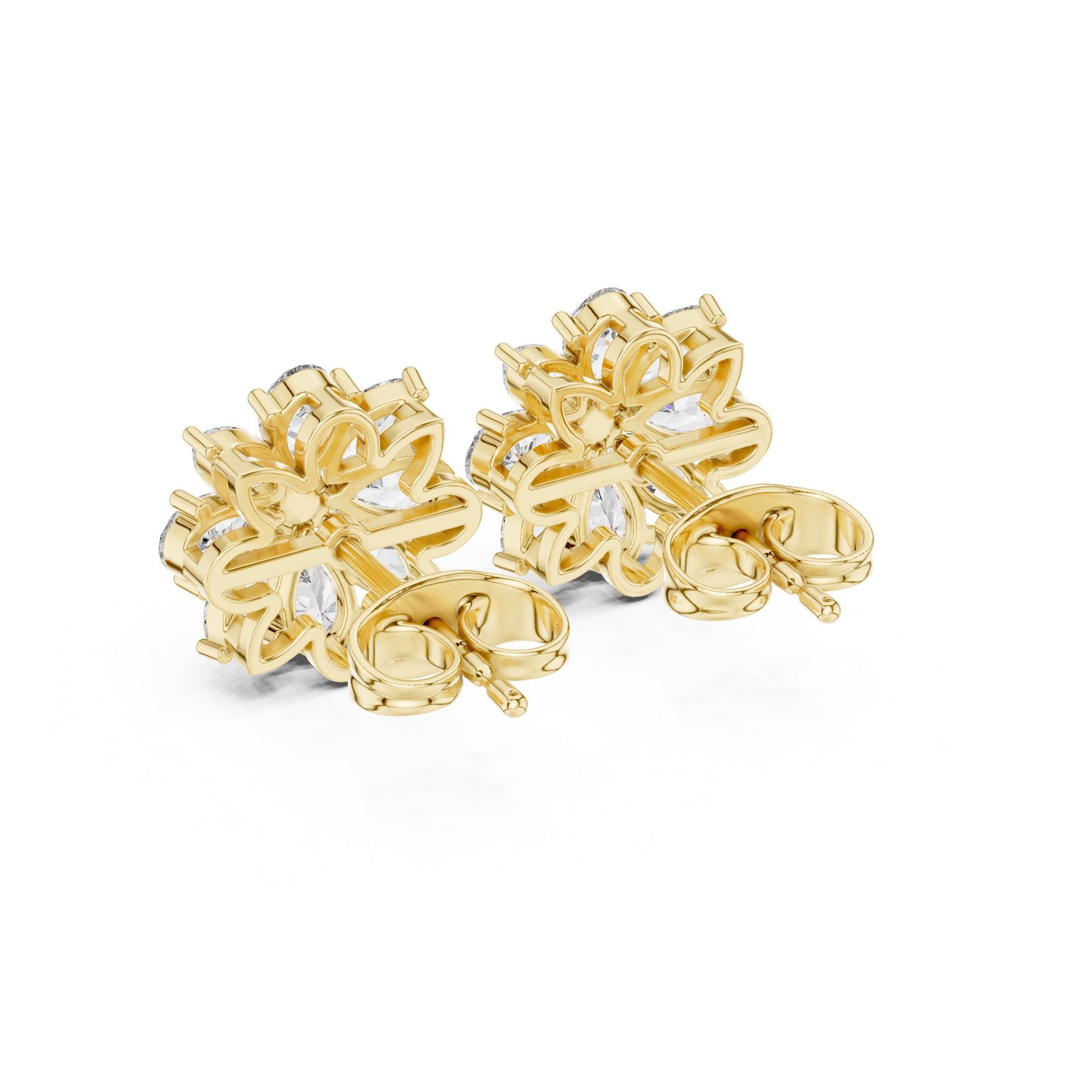 Mixed Shape Lab Grown Diamond Cluster Earrings
