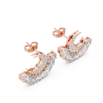 Round Cluster Lab Grown Diamond Earrings