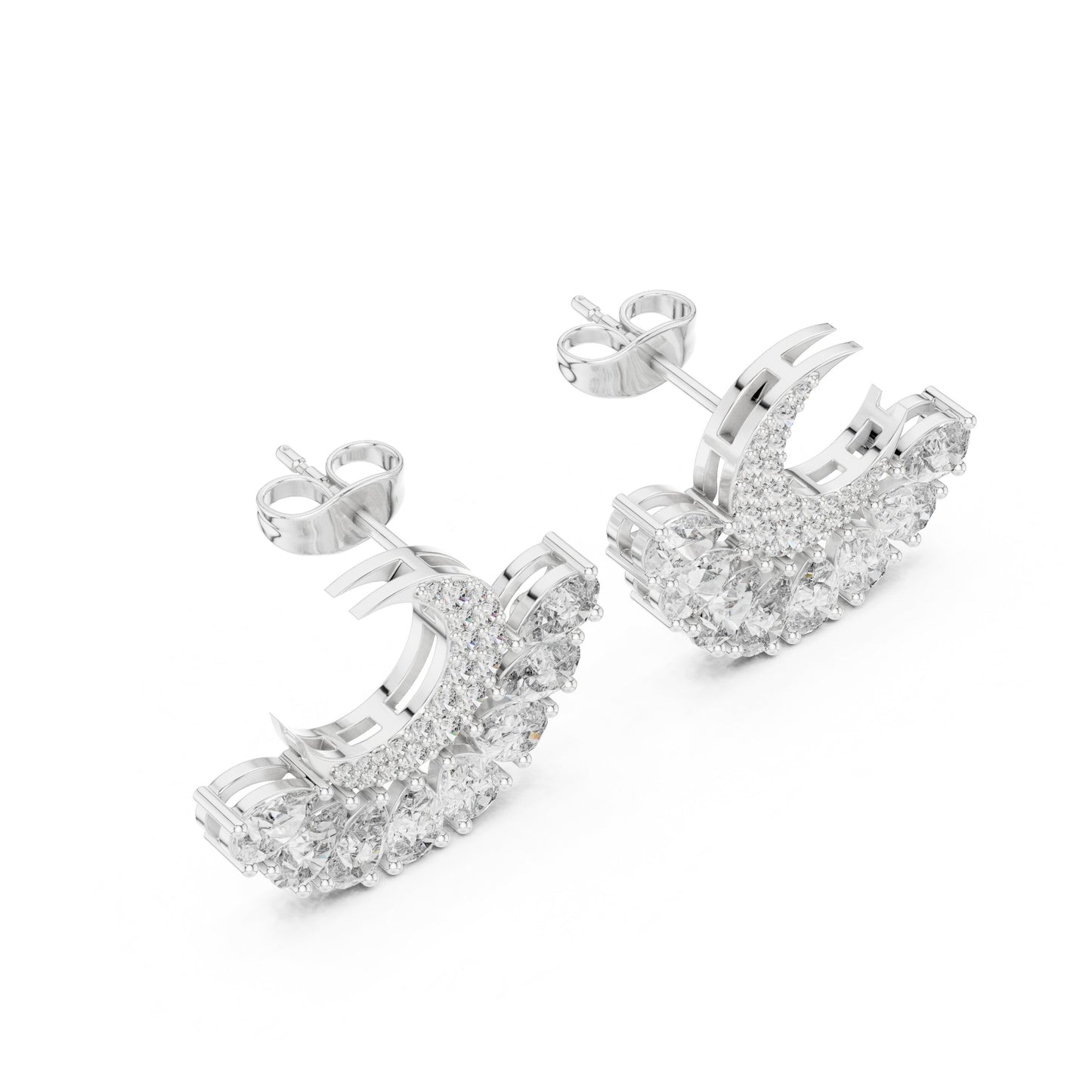 Round Cluster Lab Grown Diamond Earrings