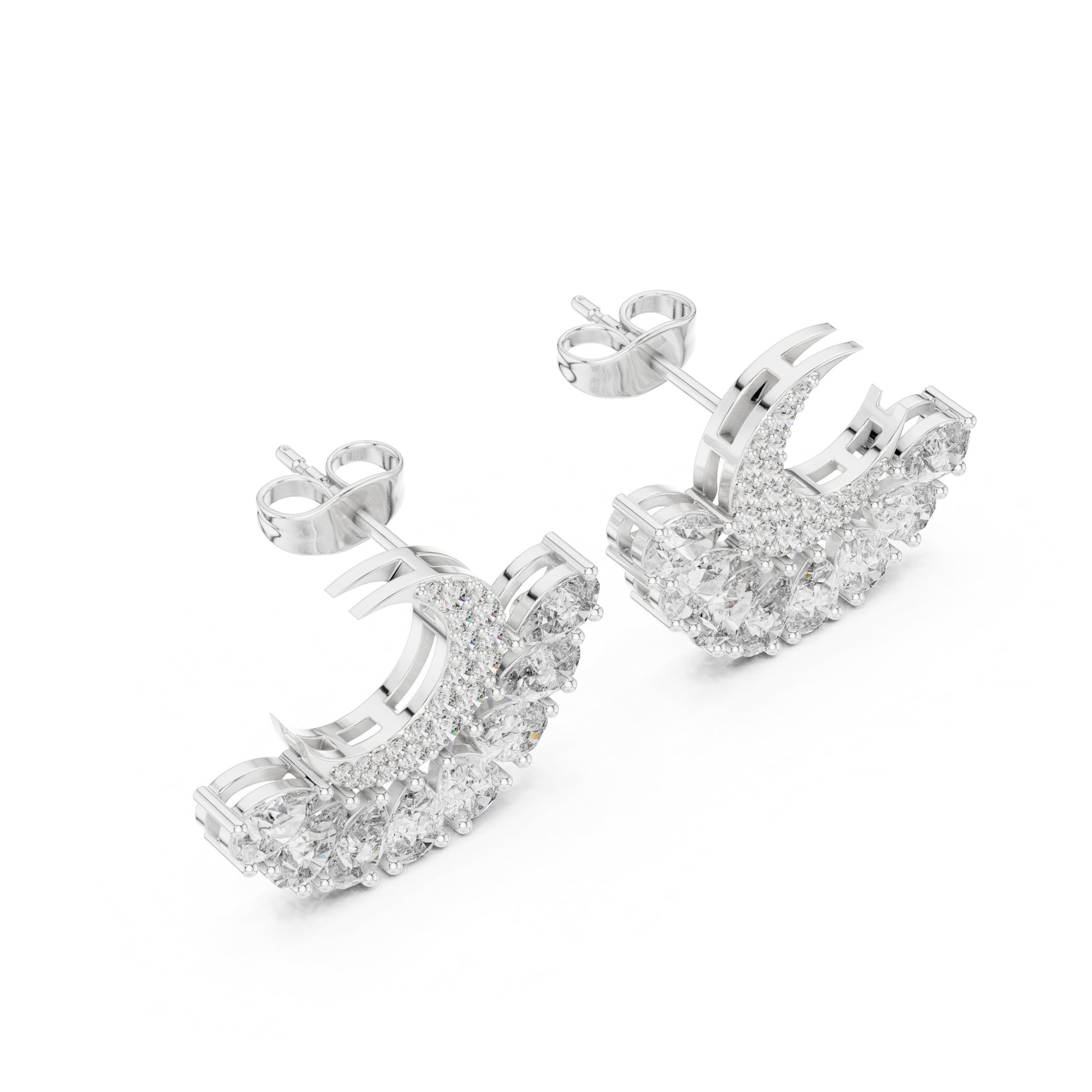 Round Cluster Lab Grown Diamond Earrings