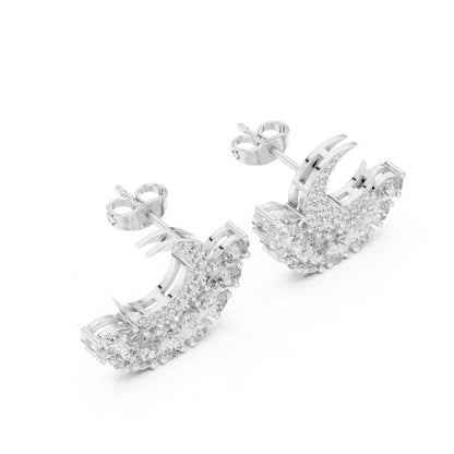 Round Cluster Lab Grown Diamond Earrings
