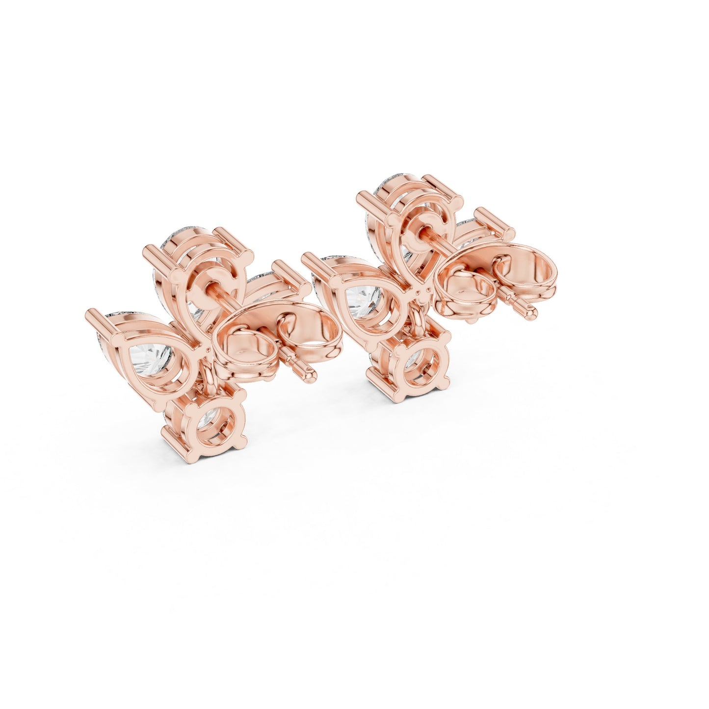 Mixed Shape Lab Grown Diamond Cluster Earrings