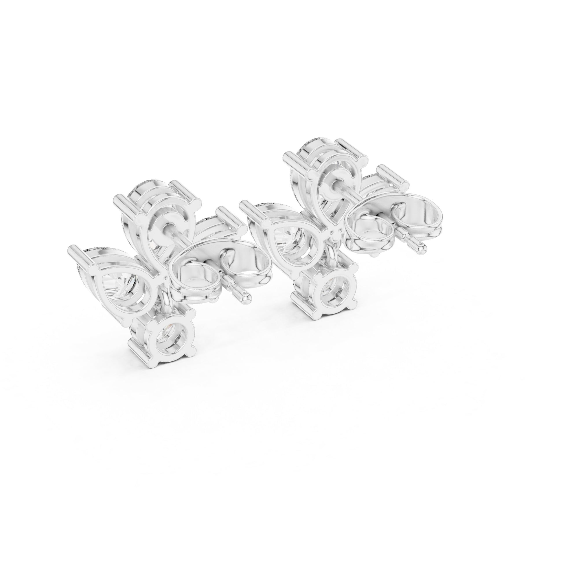 Mixed Shape Lab Grown Diamond Cluster Earrings