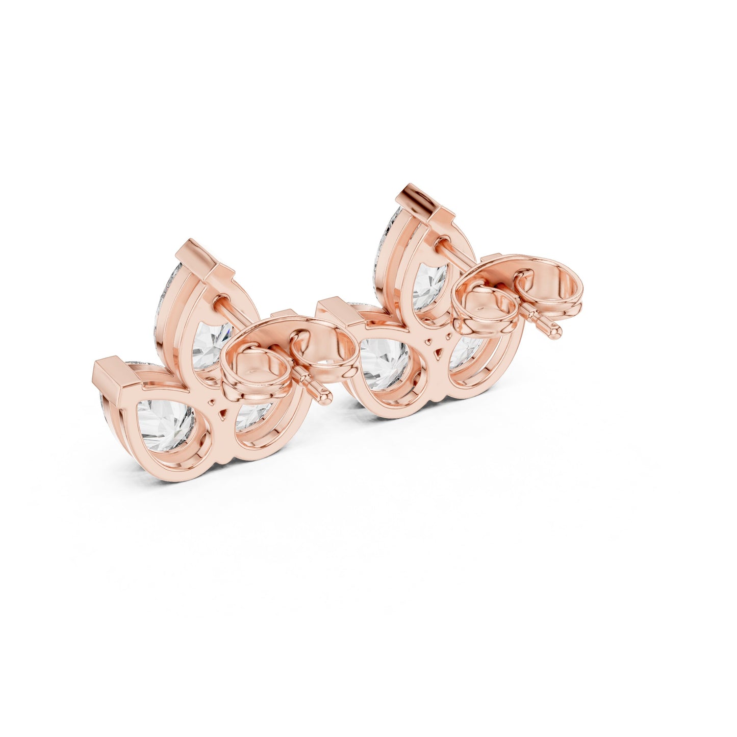 Mixed Shape Lab Grown Diamond Cluster Earrings