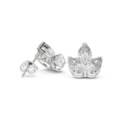 Mixed Shape Lab Grown Diamond Cluster Earrings