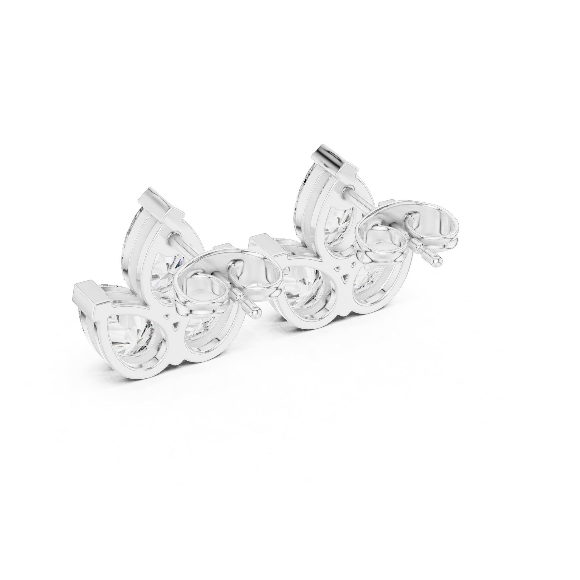 Mixed Shape Lab Grown Diamond Cluster Earrings