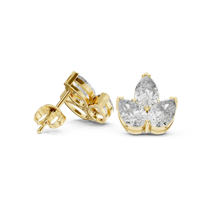 Mixed Shape Lab Grown Diamond Cluster Earrings