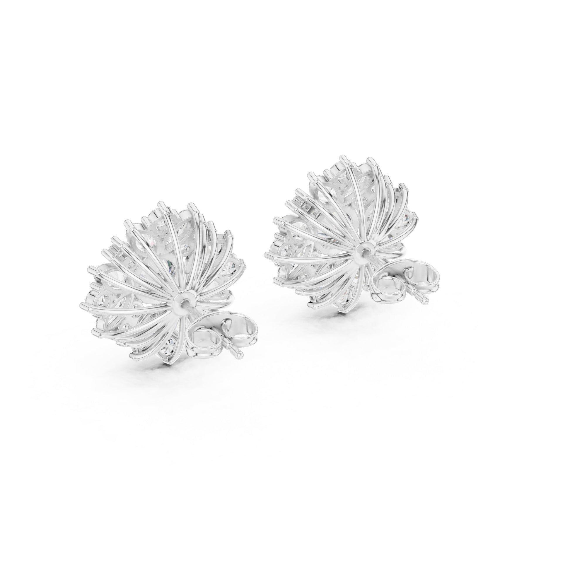 Mixed Shape Lab Grown Diamond Cluster Earrings