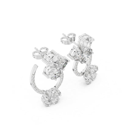 Mixed Shape Lab Grown Diamond Cluster Earrings