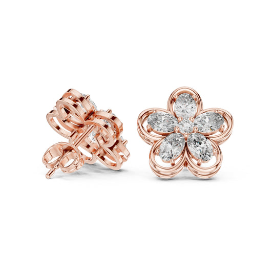 Mixed Shape Lab Grown Diamond Cluster Earrings