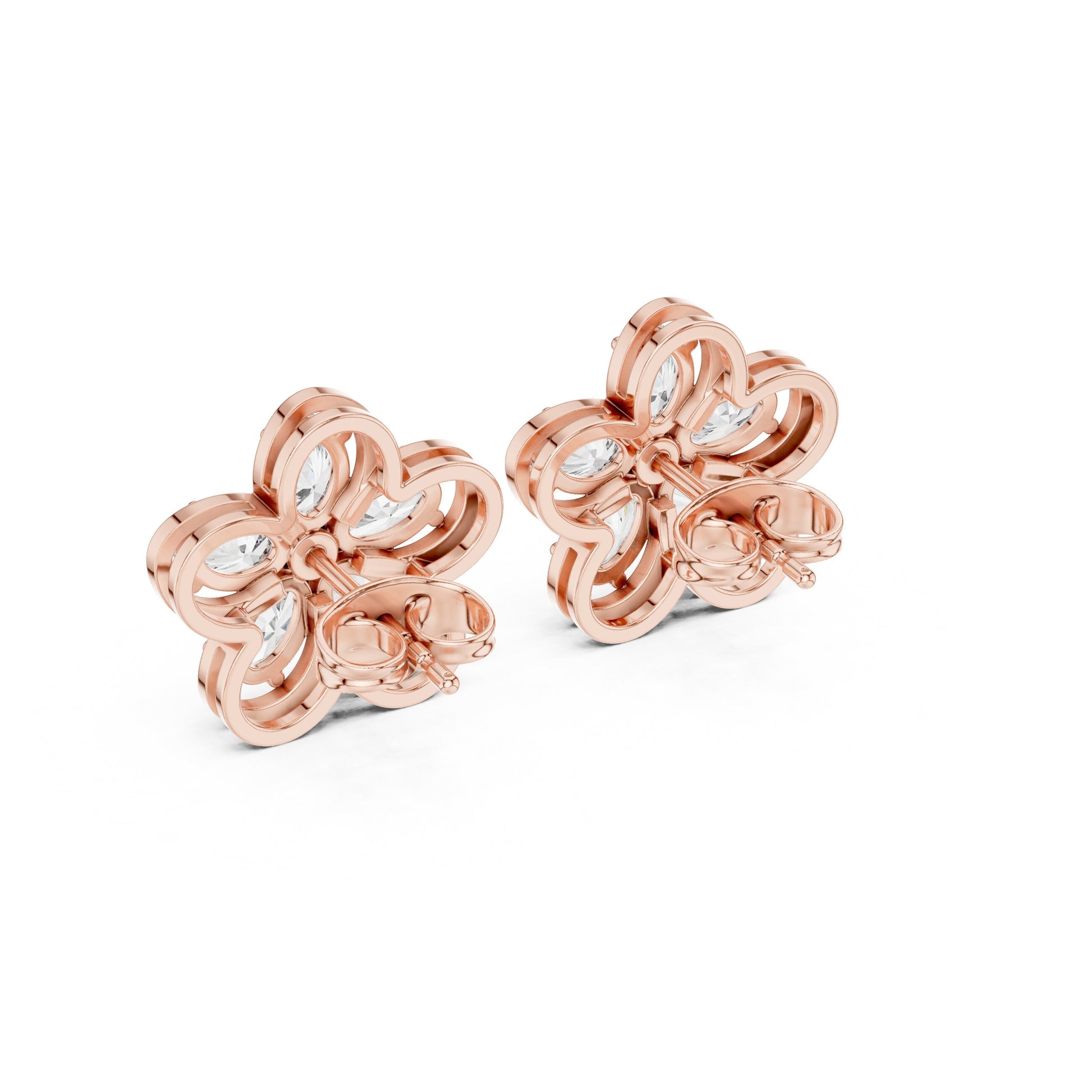 Mixed Shape Lab Grown Diamond Cluster Earrings