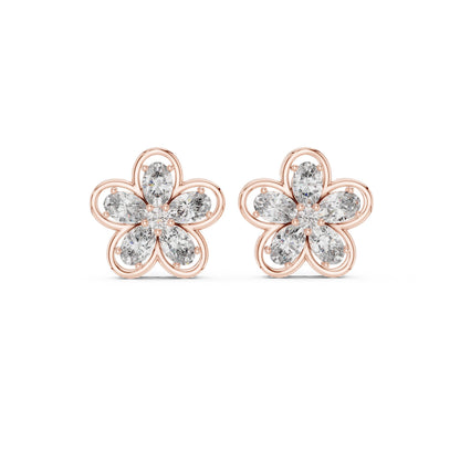 Mixed Shape Lab Grown Diamond Cluster Earrings