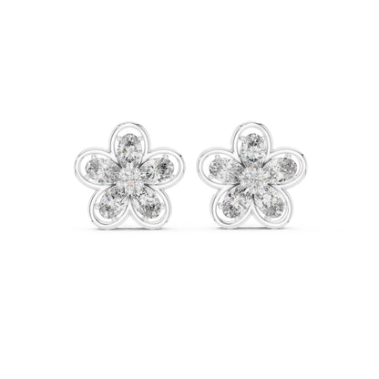 Mixed Shape Lab Grown Diamond Cluster Earrings