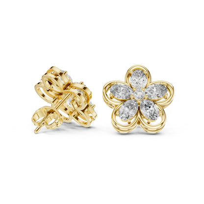 Mixed Shape Lab Grown Diamond Cluster Earrings