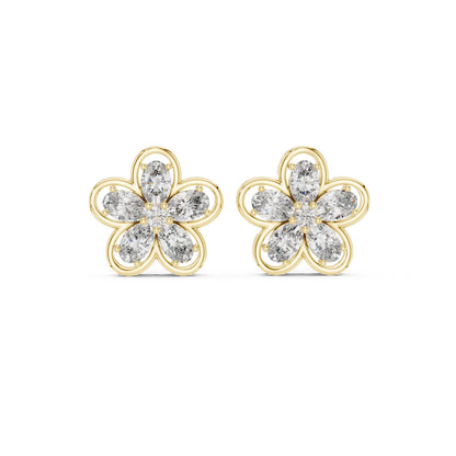 Mixed Shape Lab Grown Diamond Cluster Earrings