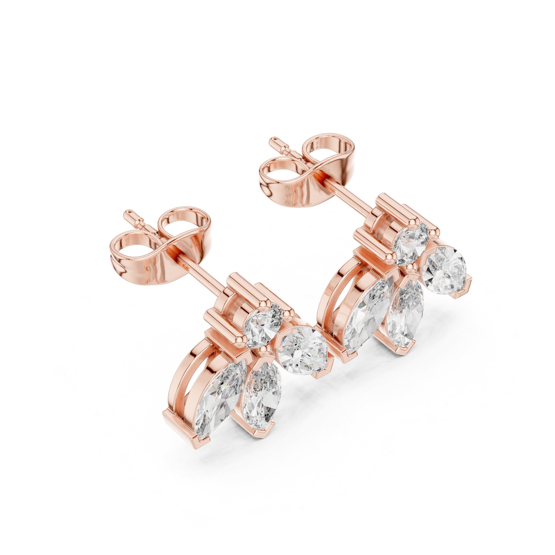 Mixed Shape Lab Grown Diamond Stud Earrings