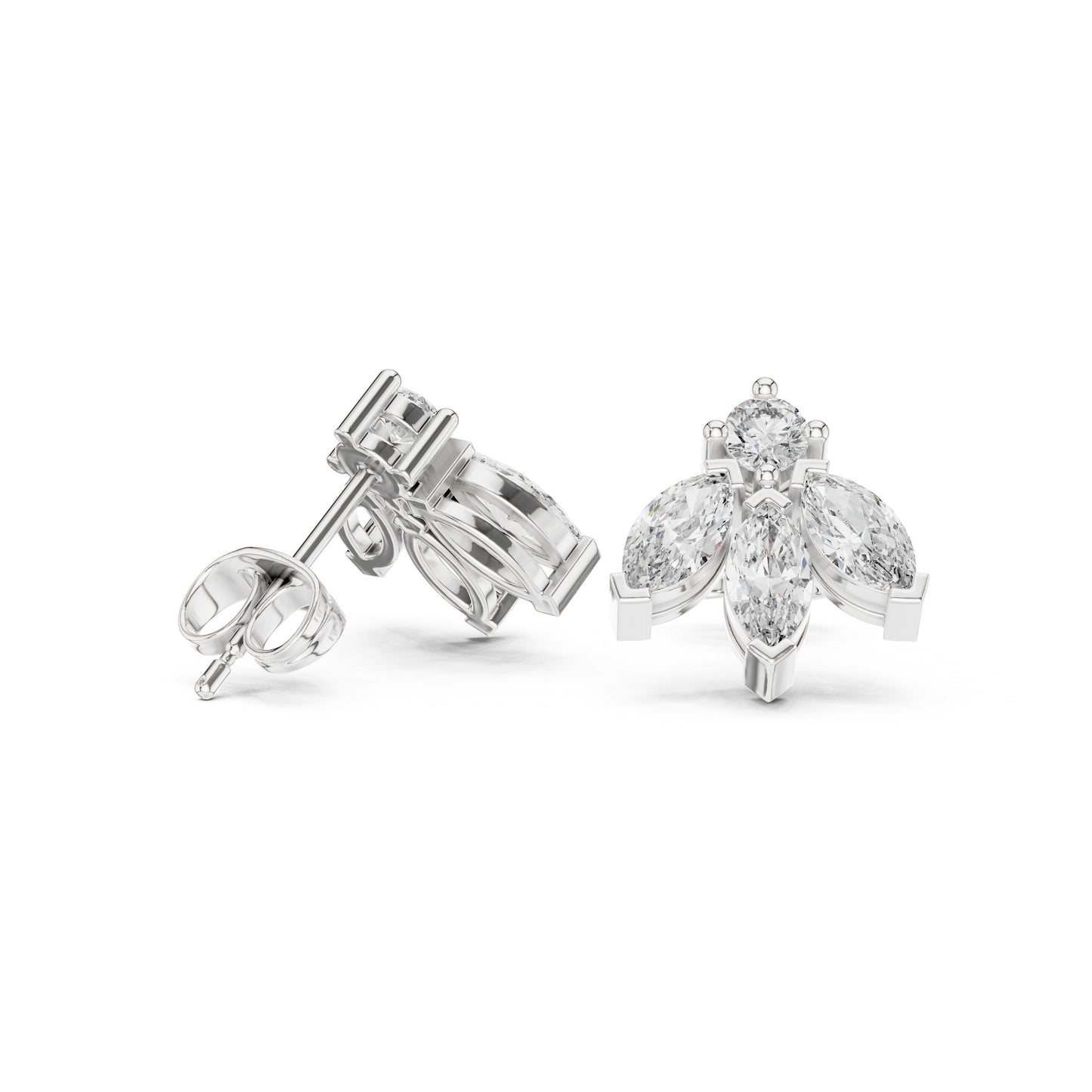 Mixed Shape Lab Grown Diamond Stud Earrings