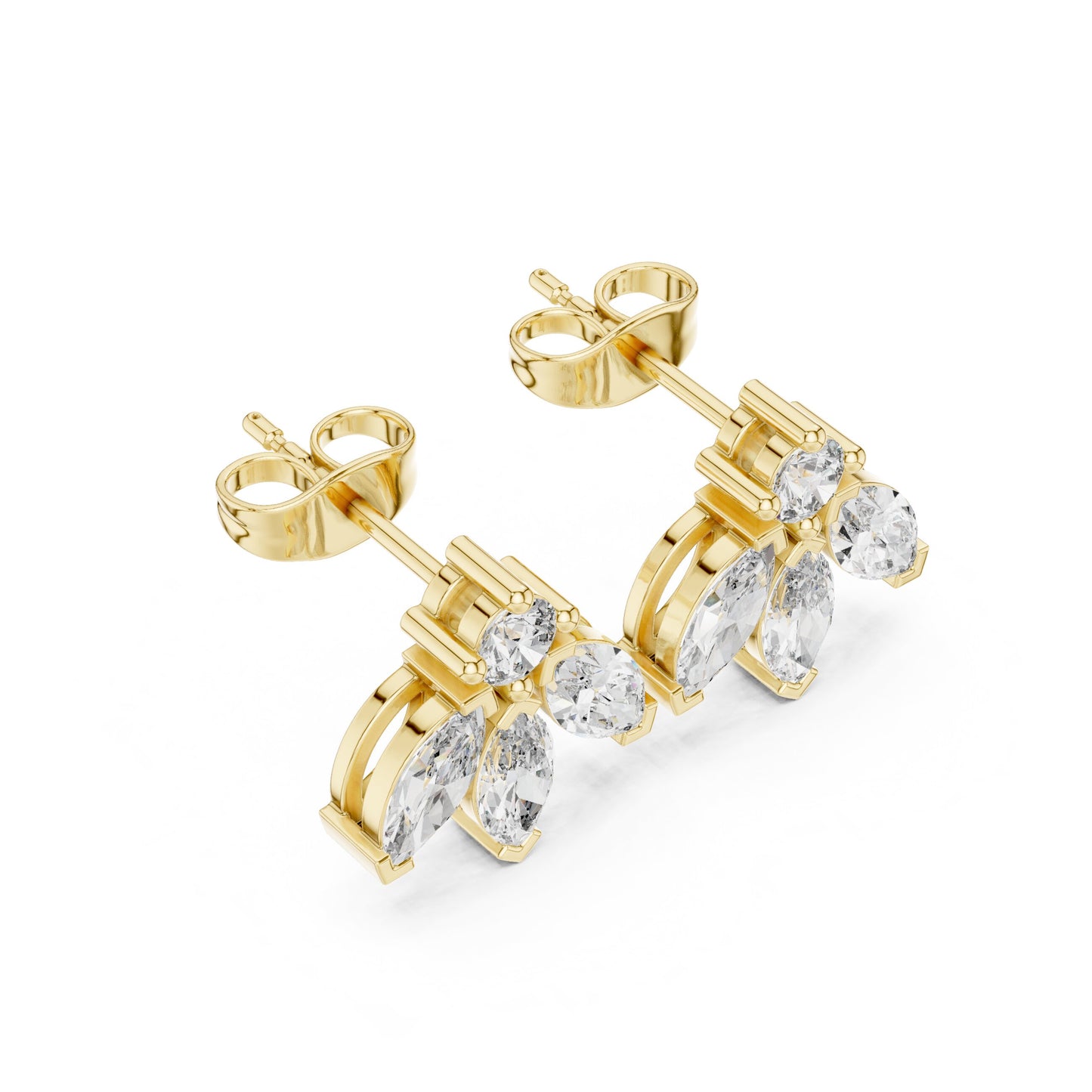 Mixed Shape Lab Grown Diamond Stud Earrings