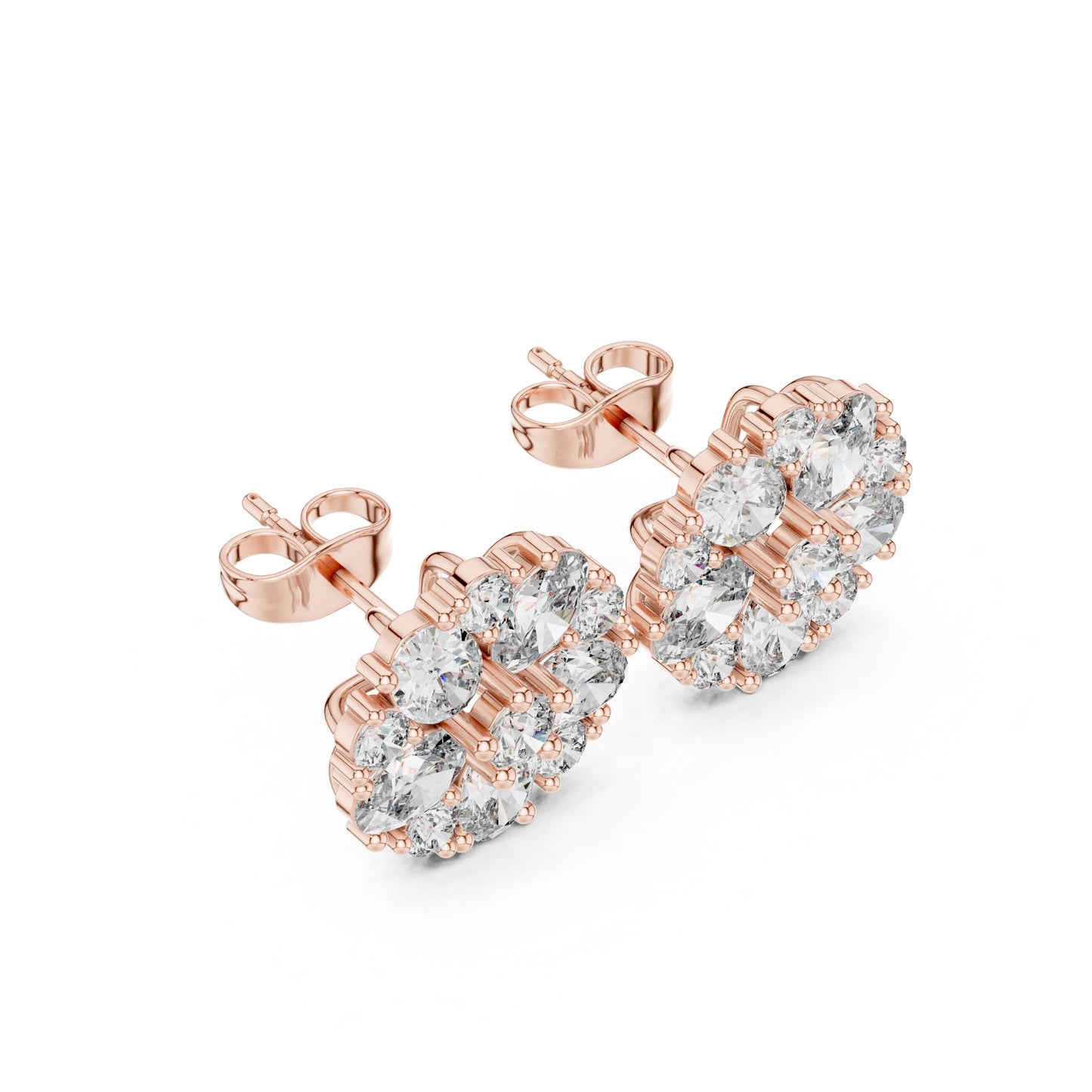 Round Cluster Lab Grown Diamond Earrings