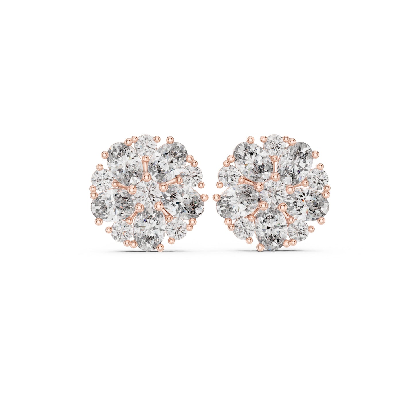 Round Cluster Lab Grown Diamond Earrings