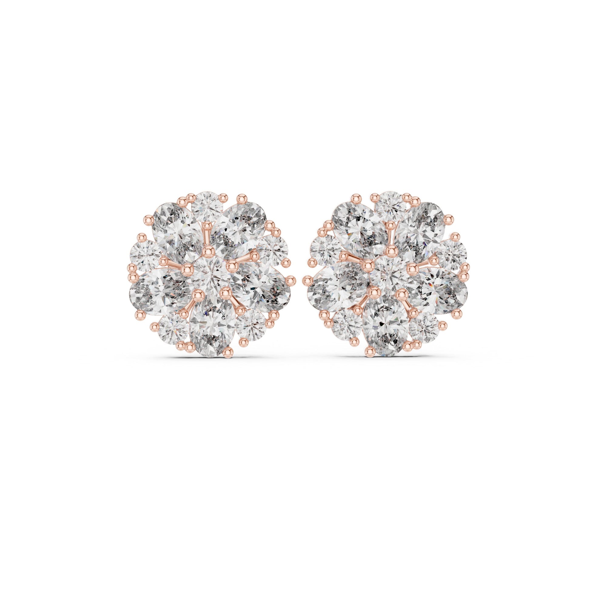 Round Cluster Lab Grown Diamond Earrings