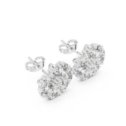 Round Cluster Lab Grown Diamond Earrings