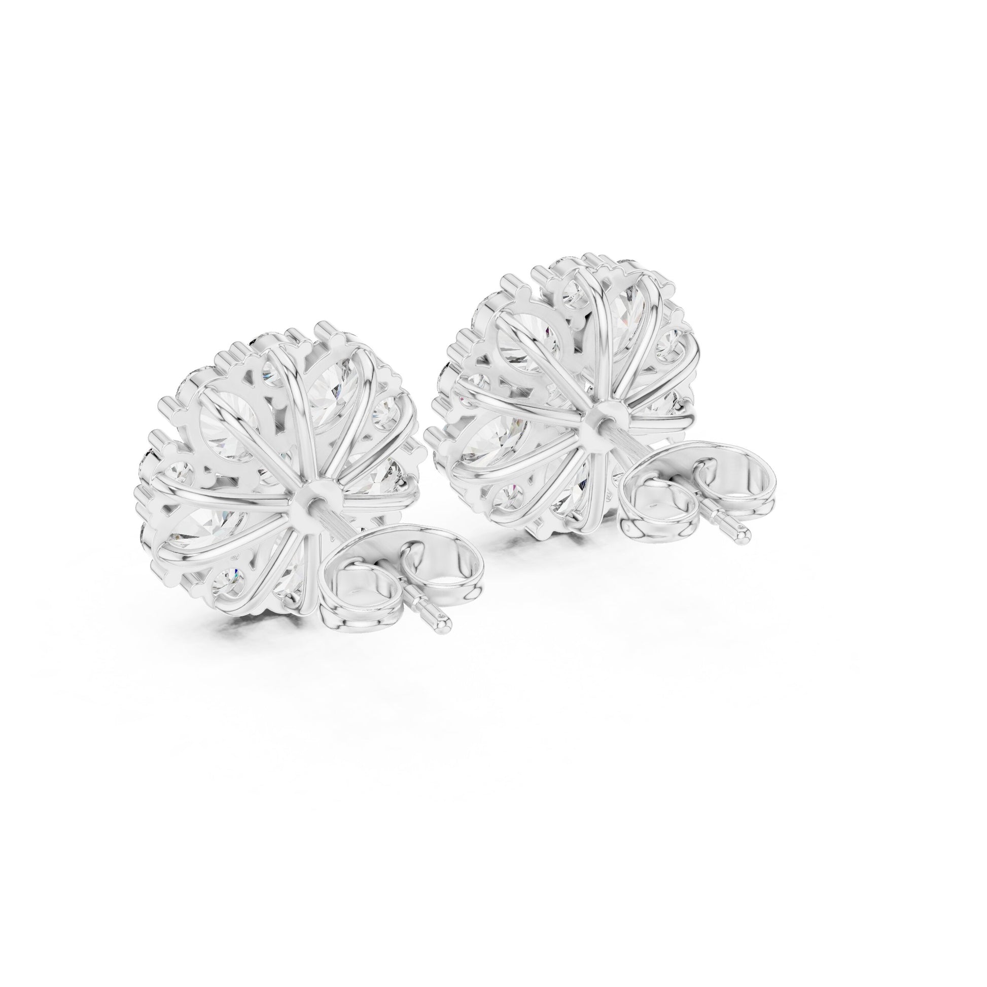 Round Cluster Lab Grown Diamond Earrings